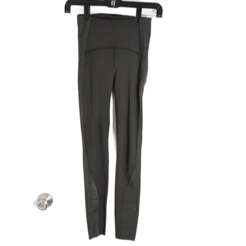 lululemon athletic Olive Green High-Rise Leggings with Textured Panels